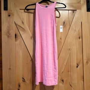 NWT Sleeveless Fitted Rib Knit Dress Pink